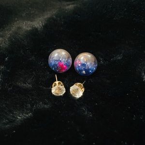 Double Sided Crystal Stub Post Earrings